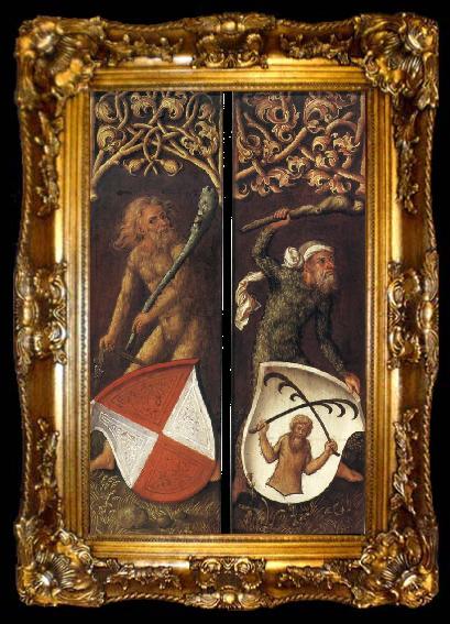 framed  Albrecht Durer WQild man with the Coat of arms of oswolt krel, ta009-2